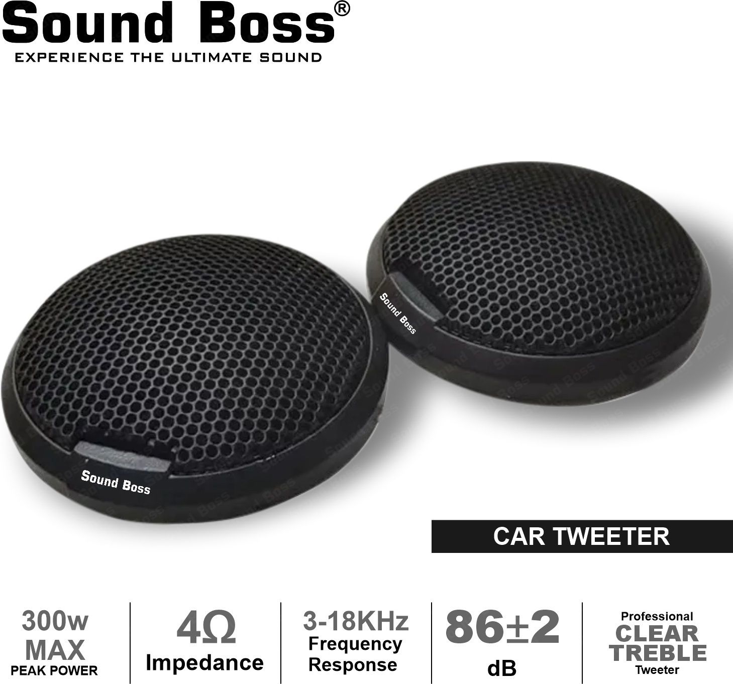Sound Boss SB-TW-SS020 SB-TW-SS020 300W MAX Tweeter Car Speaker (300 W)