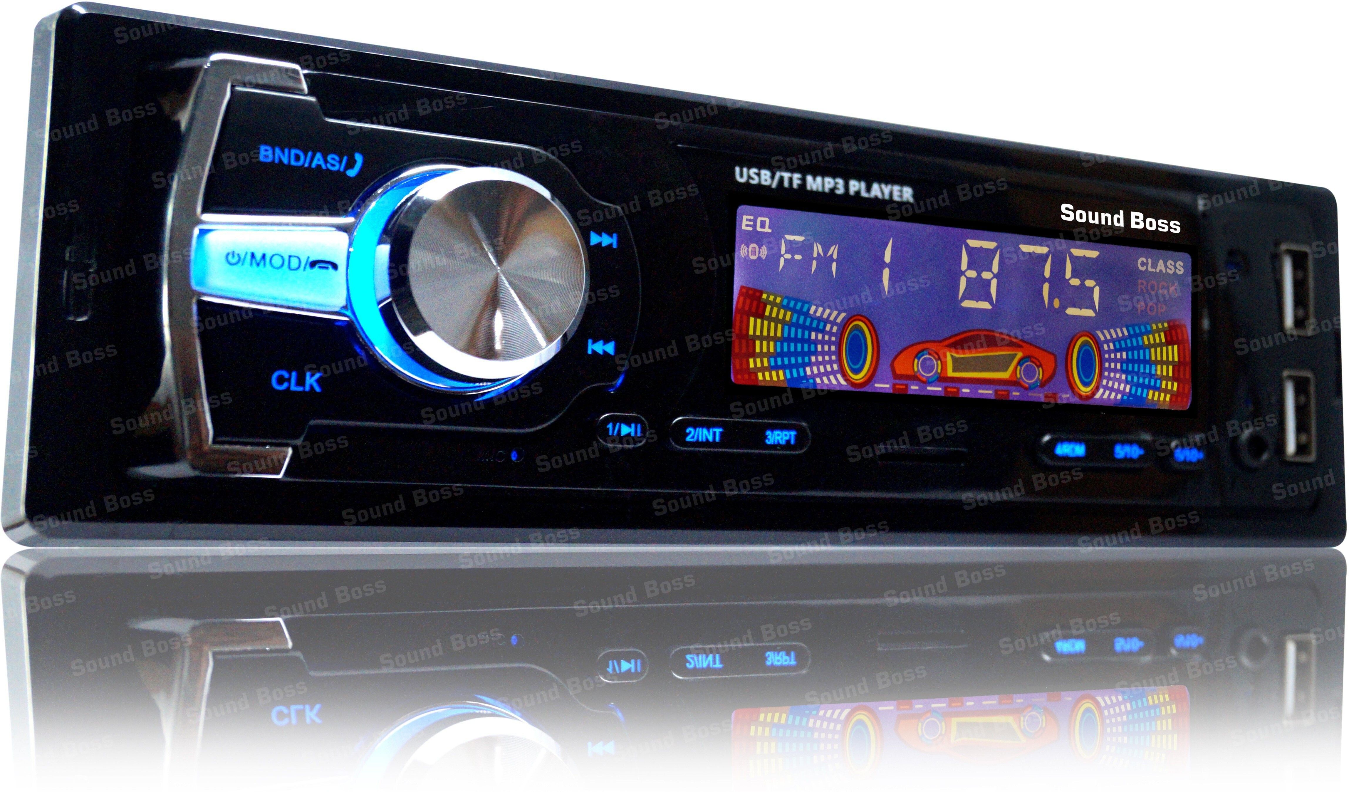 Sound Boss SB-48 Bluetooth Wireless With Phone Caller Id Receiver Car Stereo (Single Din)