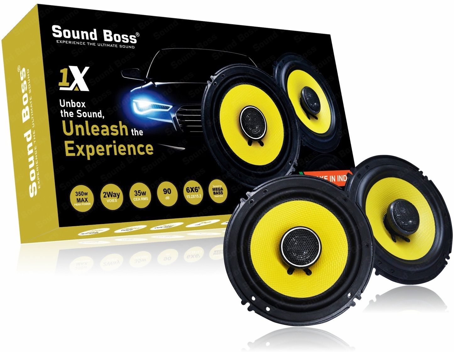 Sound Boss 1X 6" Inch 2Way 350W Max Coaxial Car Speaker (350 W)