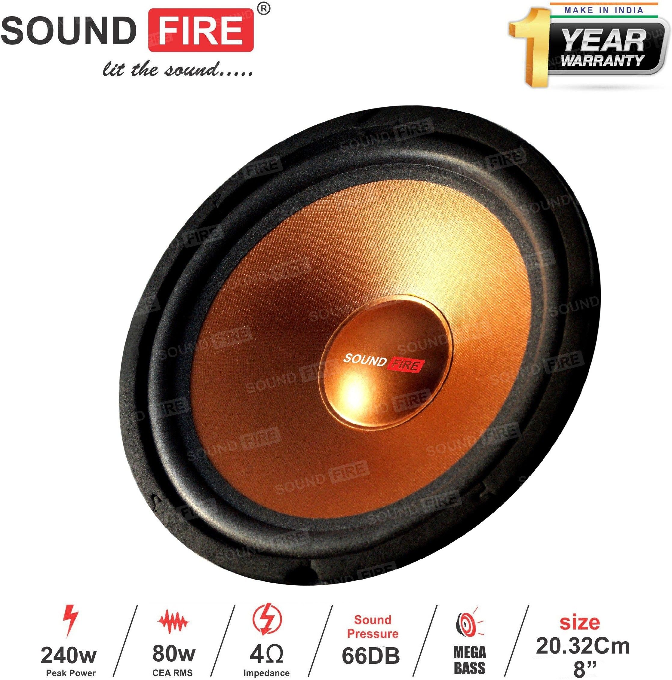 SOUND FIRE SFX8 8'Inch 240W MAX Woofer Coaxial Car Speaker (240 W)