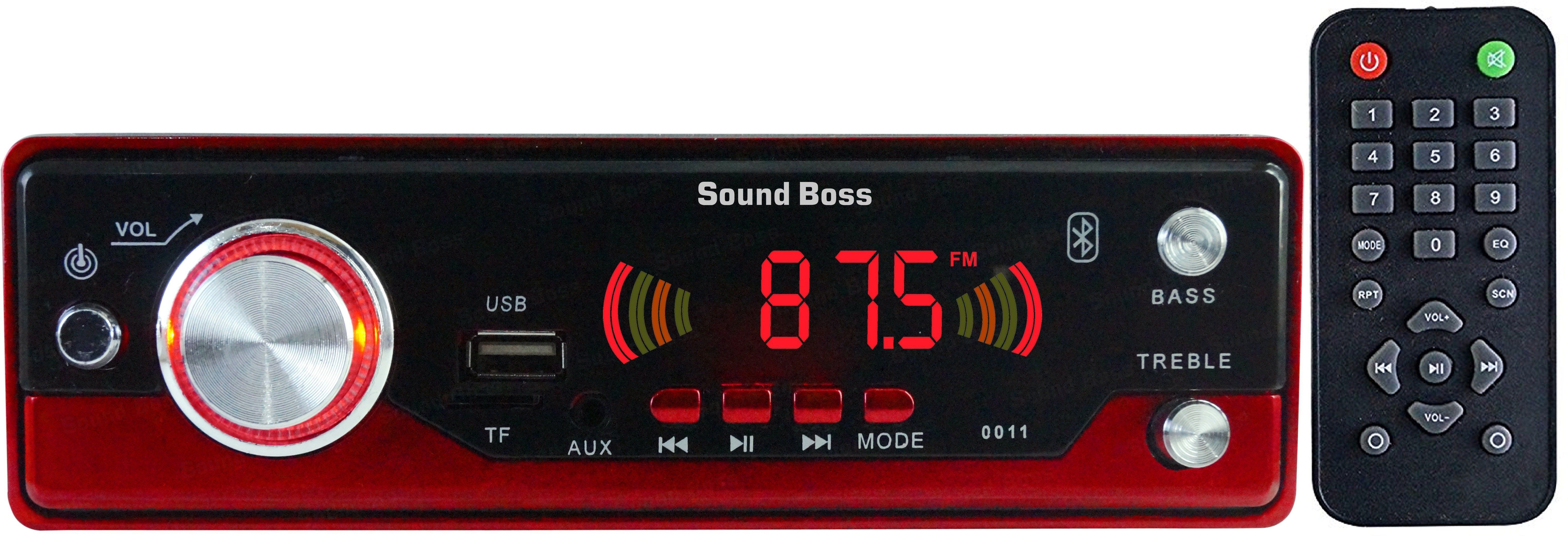 Sound Boss SB-0011 BLUETOOTH/USB/SD/AUX/FM/MP3 Car Stereo (Single Din)