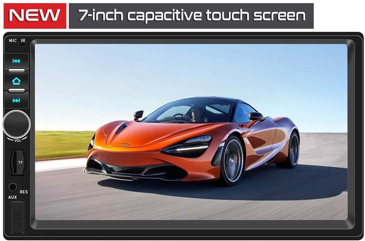 Bidas 7Inch Double Din Touch Screen with Bluetooth Rear View Camera Support Remote Control Car Stereo (Double Din)