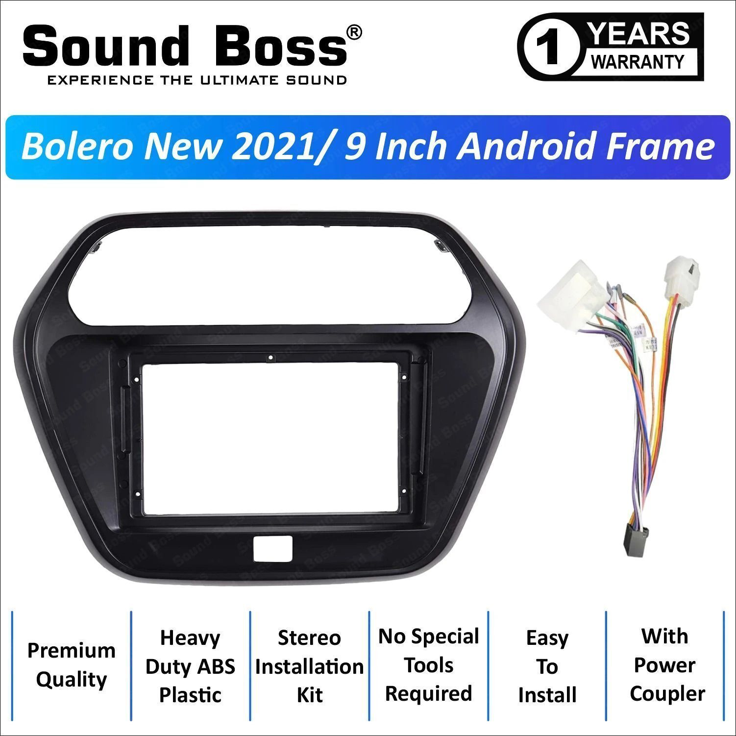 Sound Boss Bolero new 2021 9"Inch Frame for Android Car Stereo (Double Din)