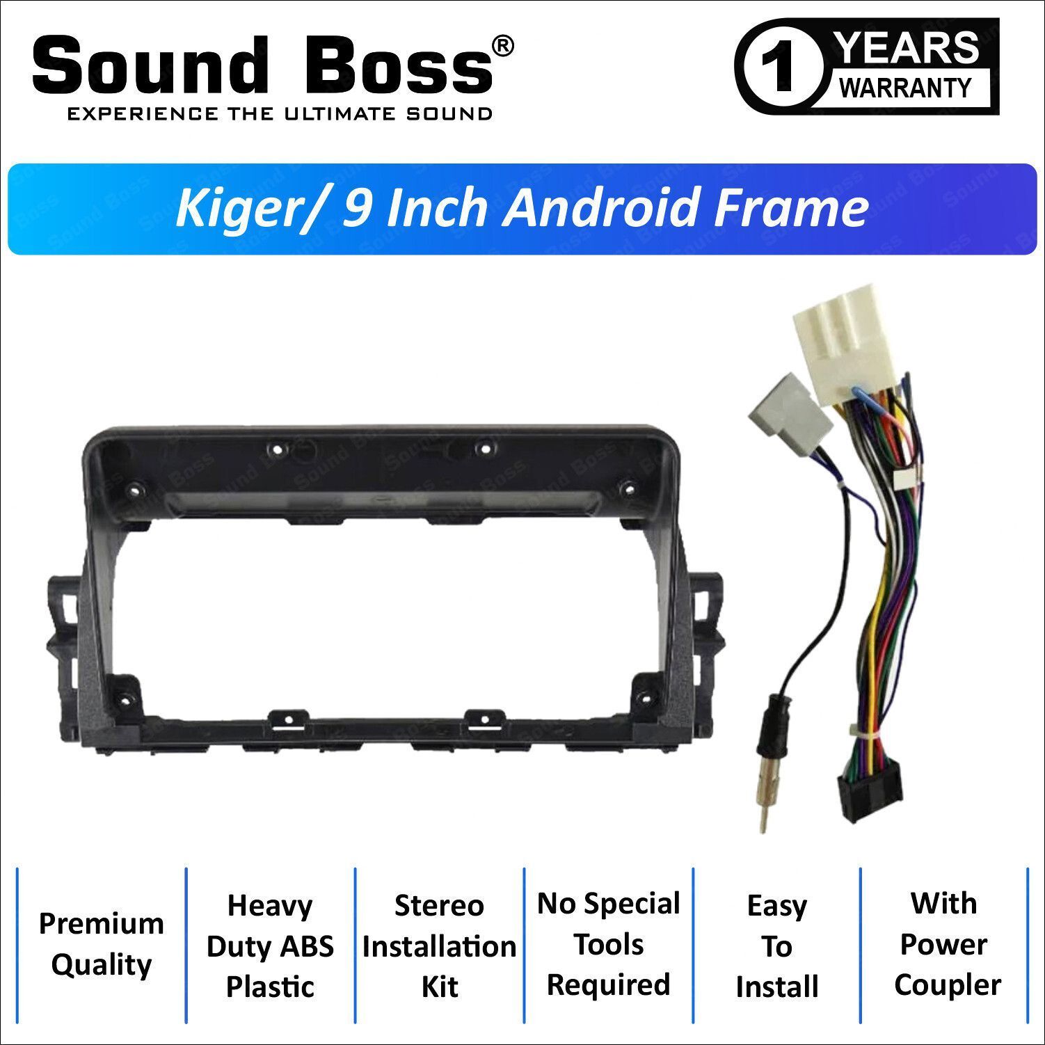 Sound Boss KIGER 9"Inch Frame for Android Car Stereo (Double Din)