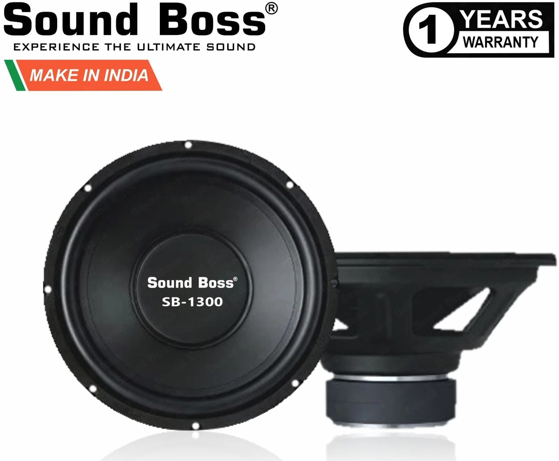 Sound Boss SB-1300 1300W 12" (300mm) Double Magnet Subwoofer (Powered , RMS Power: 300 W)