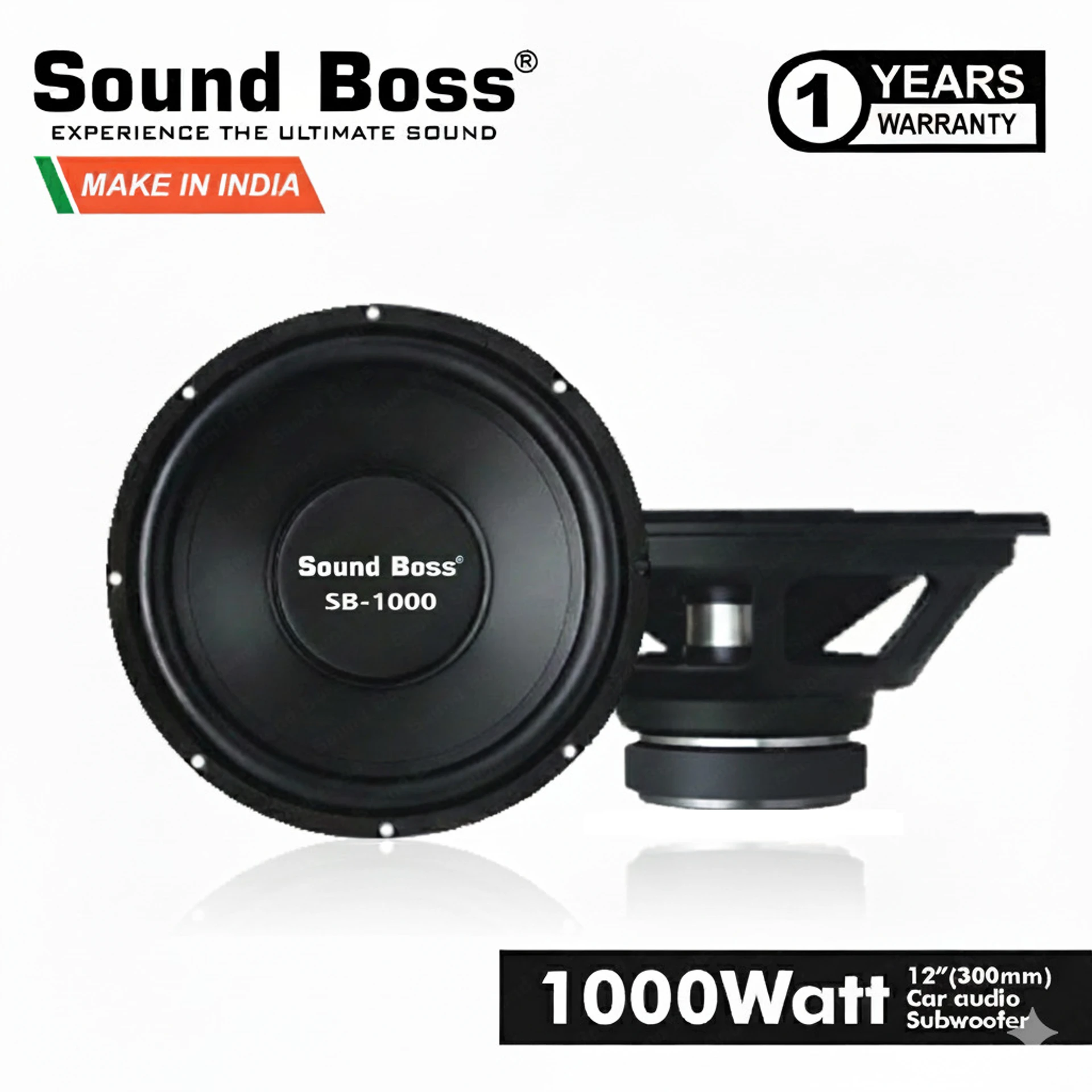 Sound Boss SB-1000 1000W 12" (300mm) Single Magnet Subwoofer (Powered , RMS Power: 150 W)