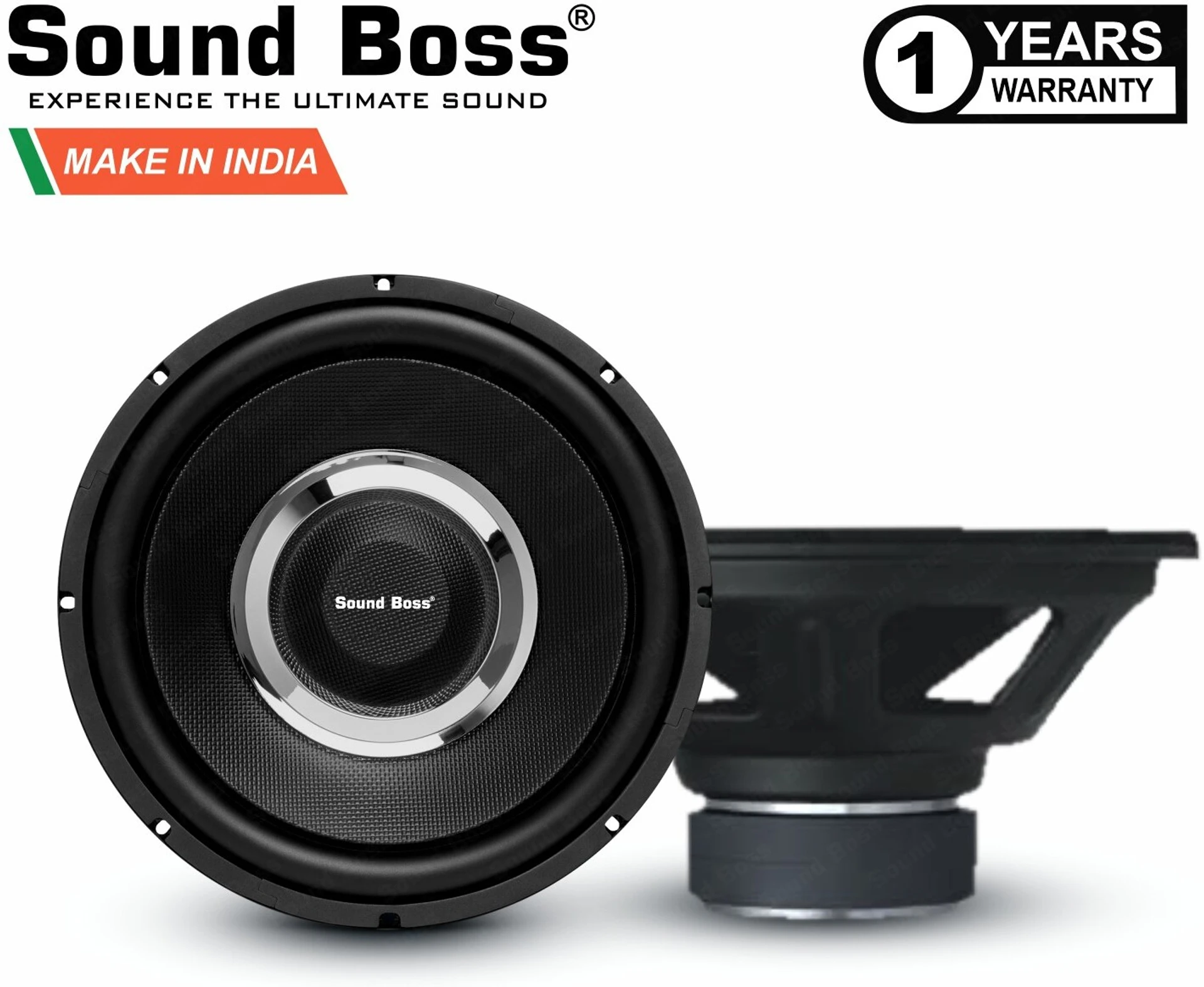 Sound Boss SB-1500 (BLACK) 1500W 12" (300mm) Double Magnet Subwoofer (Powered , RMS Power: 325 W)