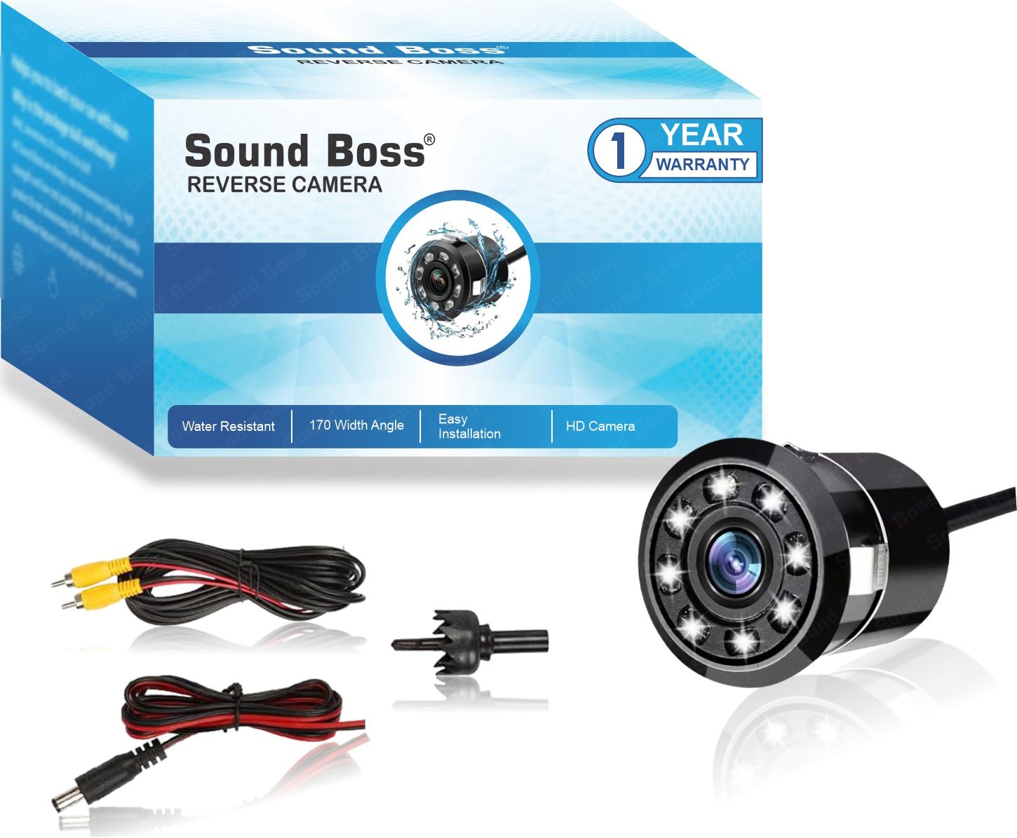 Sound Boss 2nd Generation HD Rear View Night Vision 170° Perfect View Angle Reverse Reverse Assist Camera System (1 Camera, 480 TV LINES)