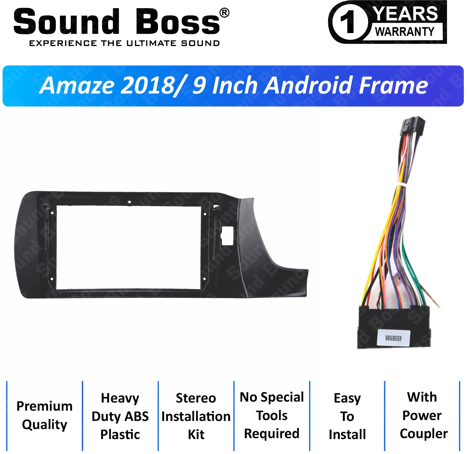 Sound Boss AMAZE 2018 9"Inch Frame for Android Car Stereo (Double Din)