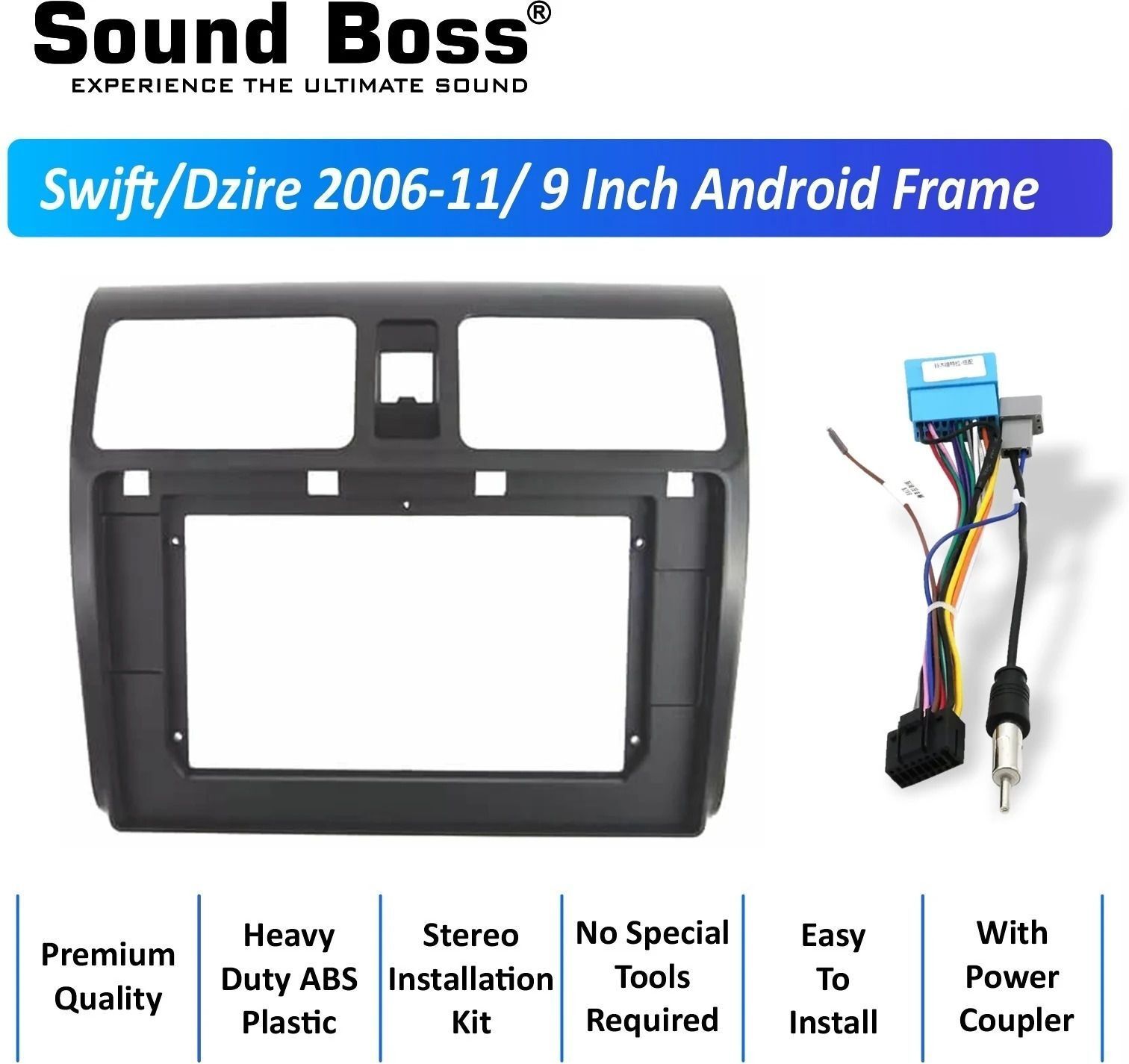 Sound Boss SWIFT 2006-11 9"Inch Frame for Android Car Stereo (Double Din)