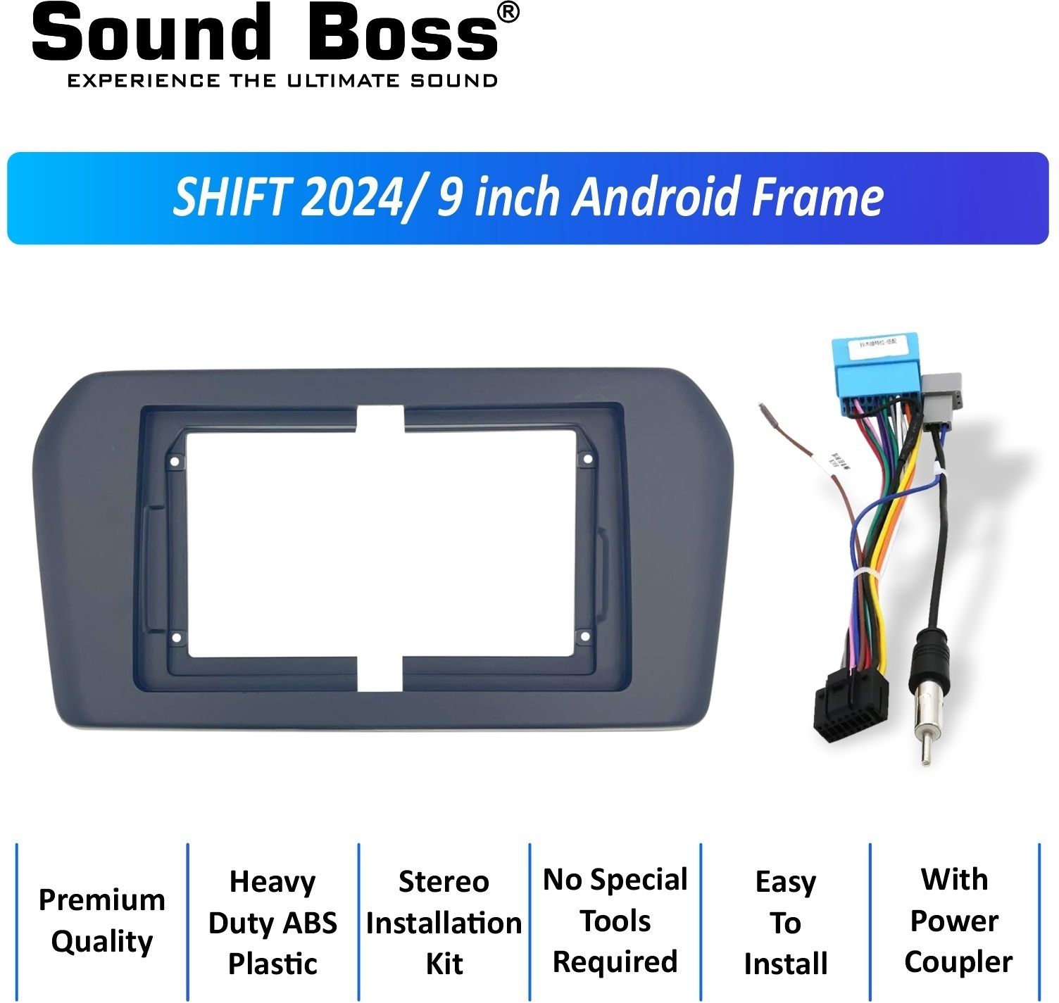 Sound Boss SWIFT 2024 9"Inch Frame for Android Car Stereo (Double Din)