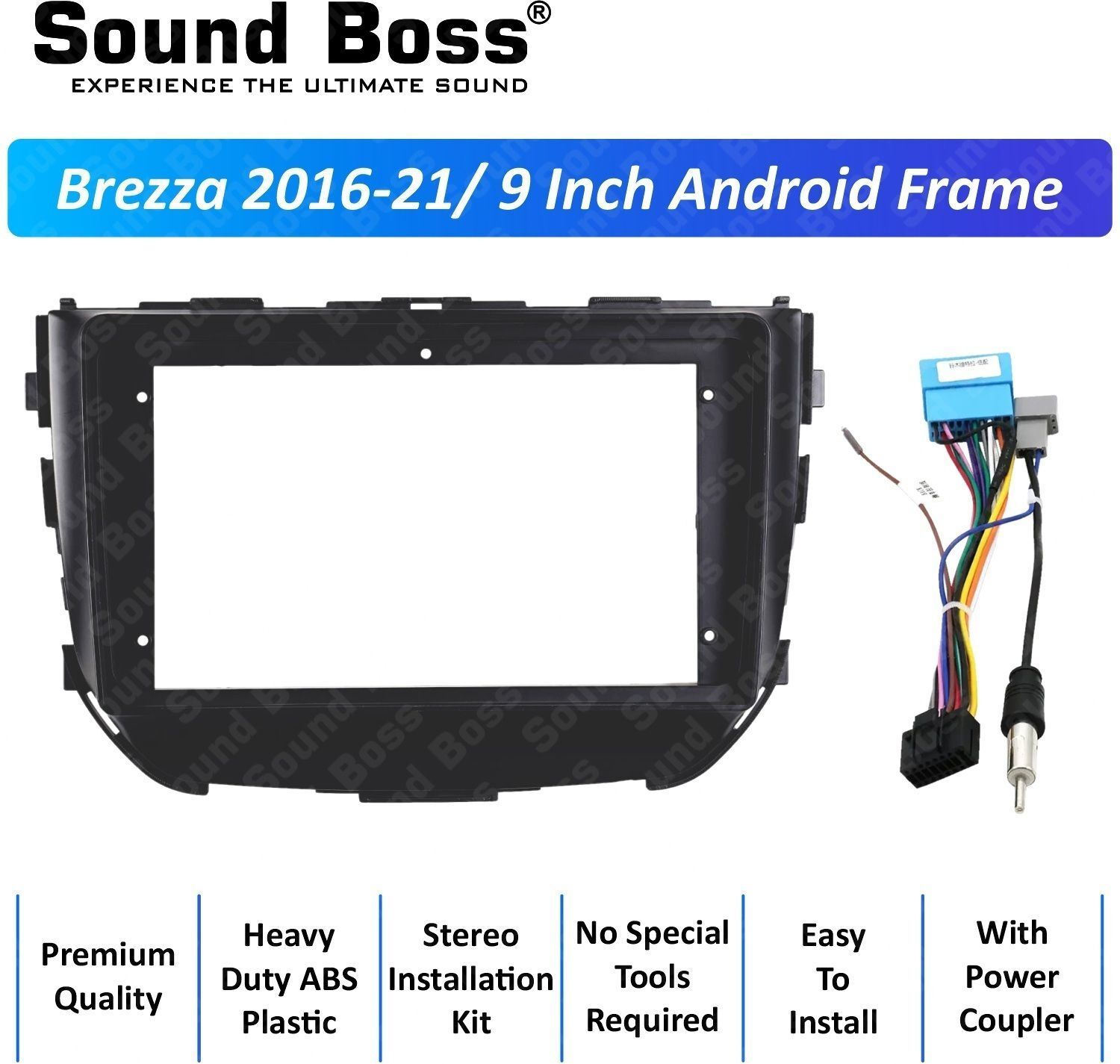 Sound Boss Brezza 2016-21 9"Inch Frame for Android Car Stereo (Double Din)