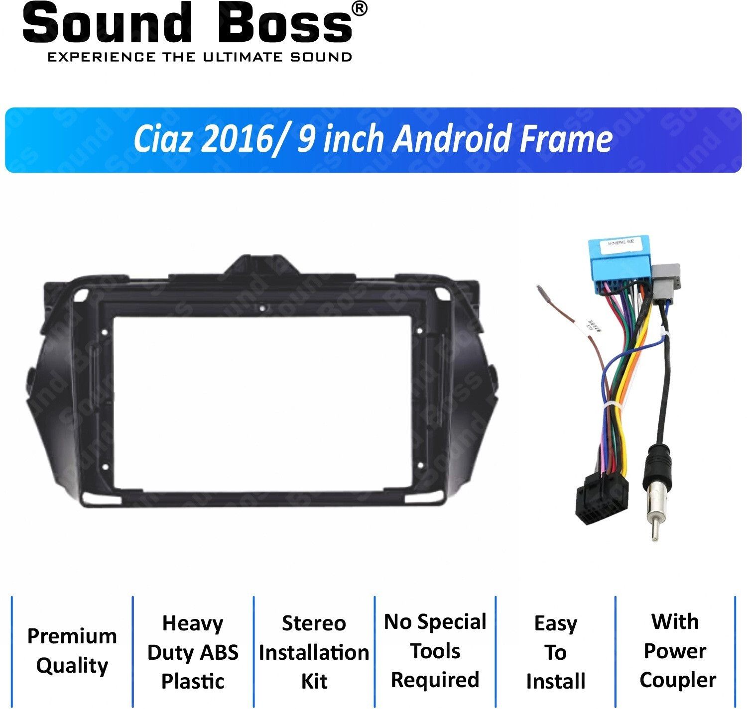 Sound Boss Ciaz 2016 9"Inch Frame for Android Car Stereo (Double Din)