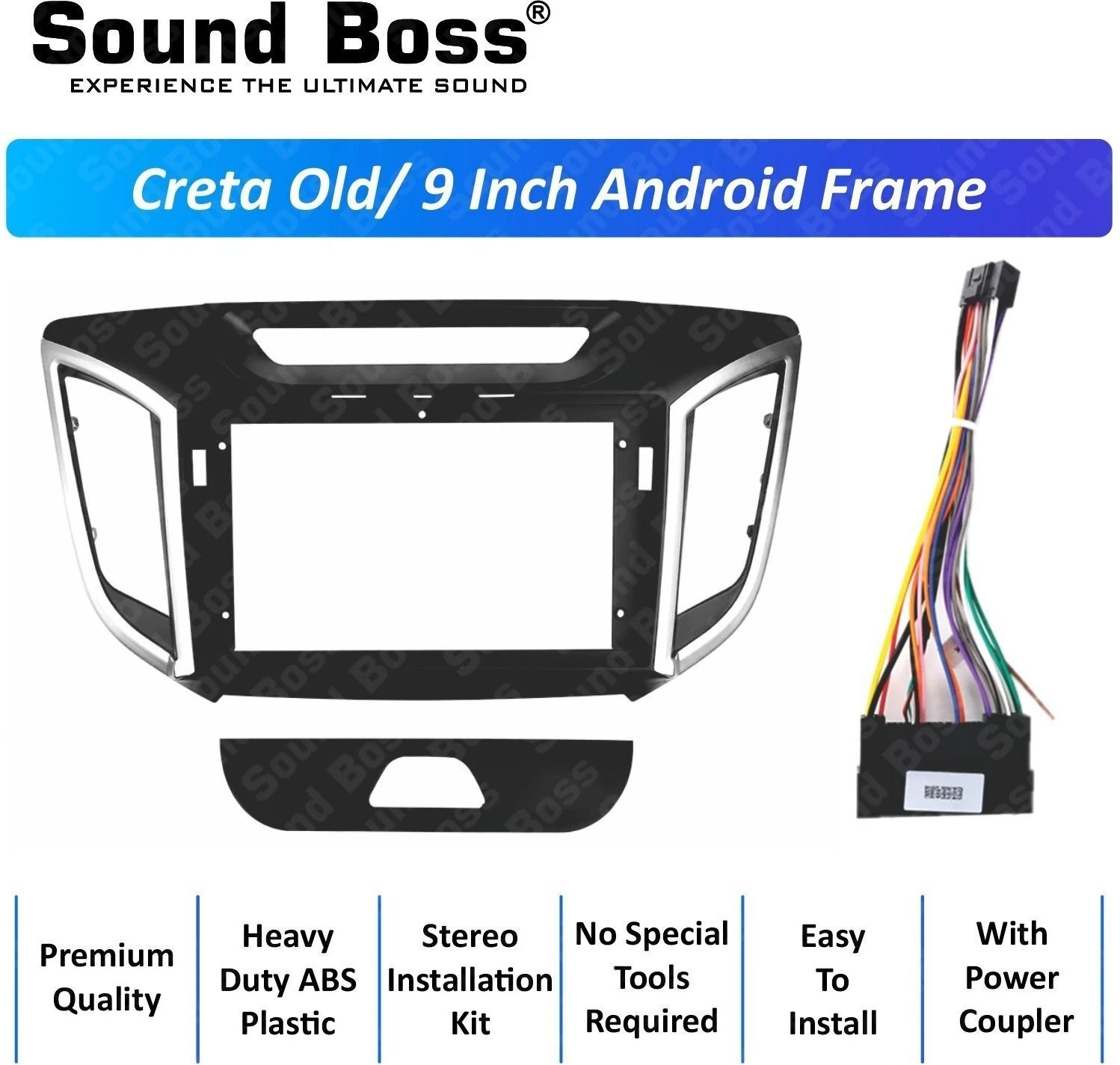 Sound Boss Creta Old 9"Inch Frame for Android Car Stereo (Double Din)