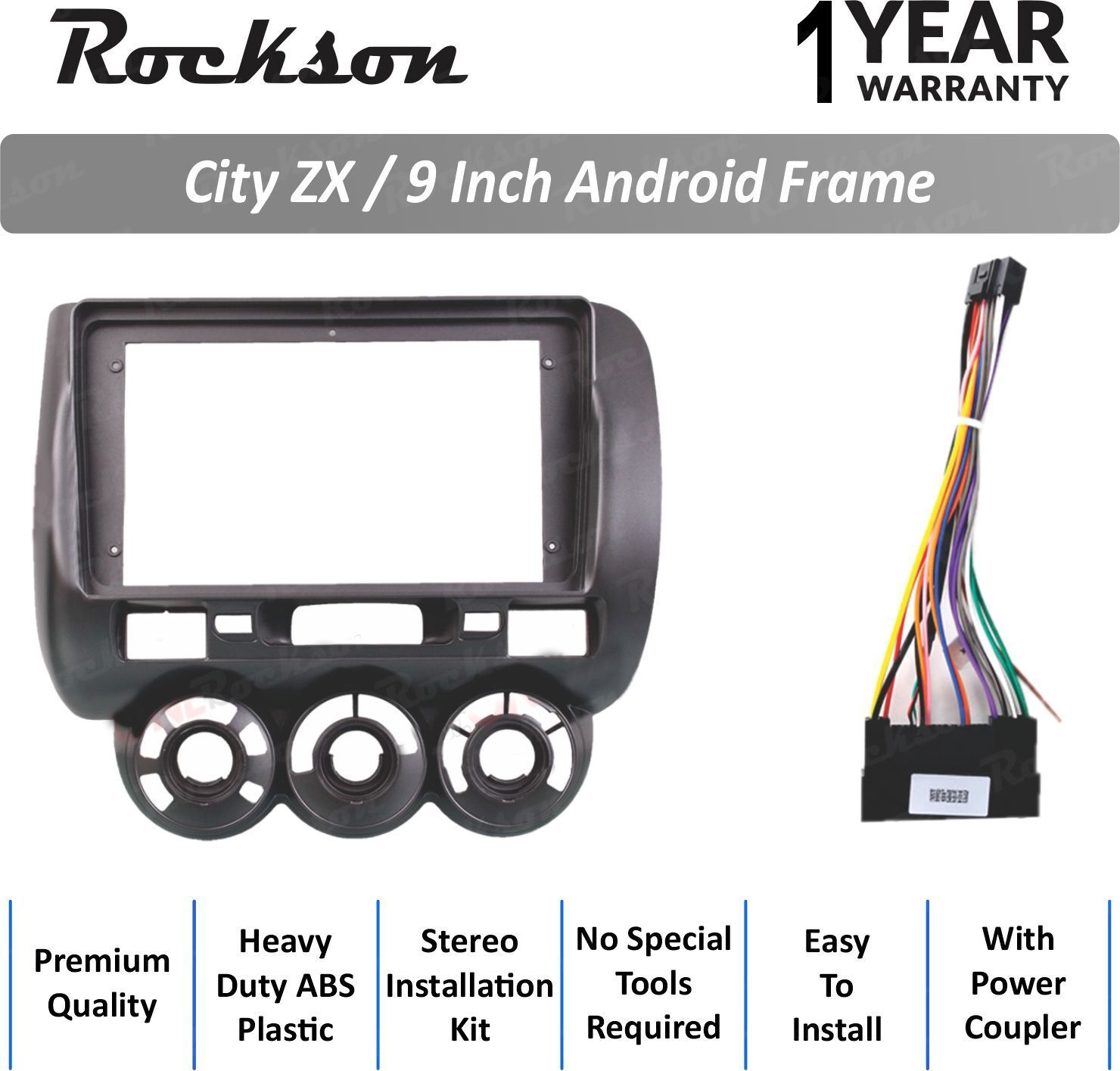 Rockson City ZX 9"Inch ABS Frame for Android Car Stereo (Double Din)