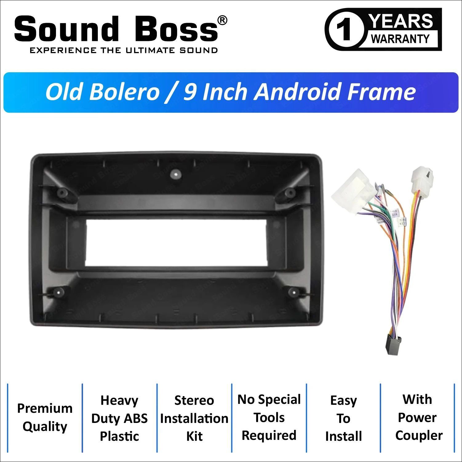 Sound Boss OLD BOLERO 9"Inch Frame for Android Car Stereo (Double Din)