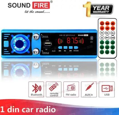 SOUND FIRE SF-0013 (Blue) Bluetooth/USB/SD/AUX/FM/MP3 Car Stereo (Single Din)