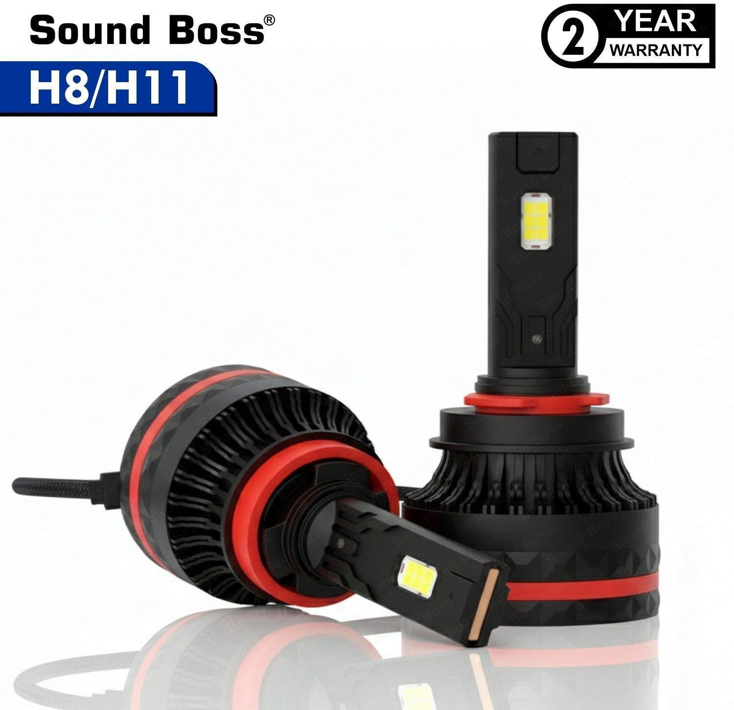 Sound Boss EcoGlow Series Genuine 210W H8/H11 20000LM 6000K Auto Driving Retrofit Headlight Car LED (12 V, 210 W) (Universal For Car, Pack of 2)