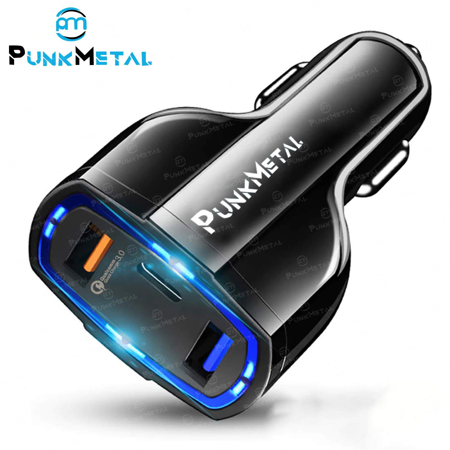 PunkMetal 17.5 W Qualcomm 3.0 Turbo Car Charger (Black)