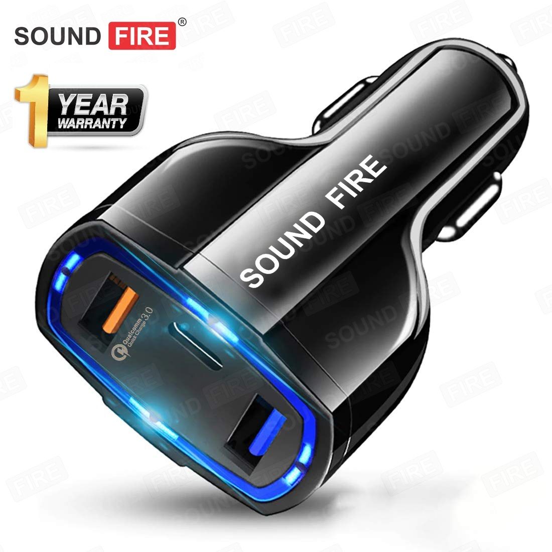 SOUND FIRE 17.5 W Qualcomm 3.0 Turbo Car Charger (Black)