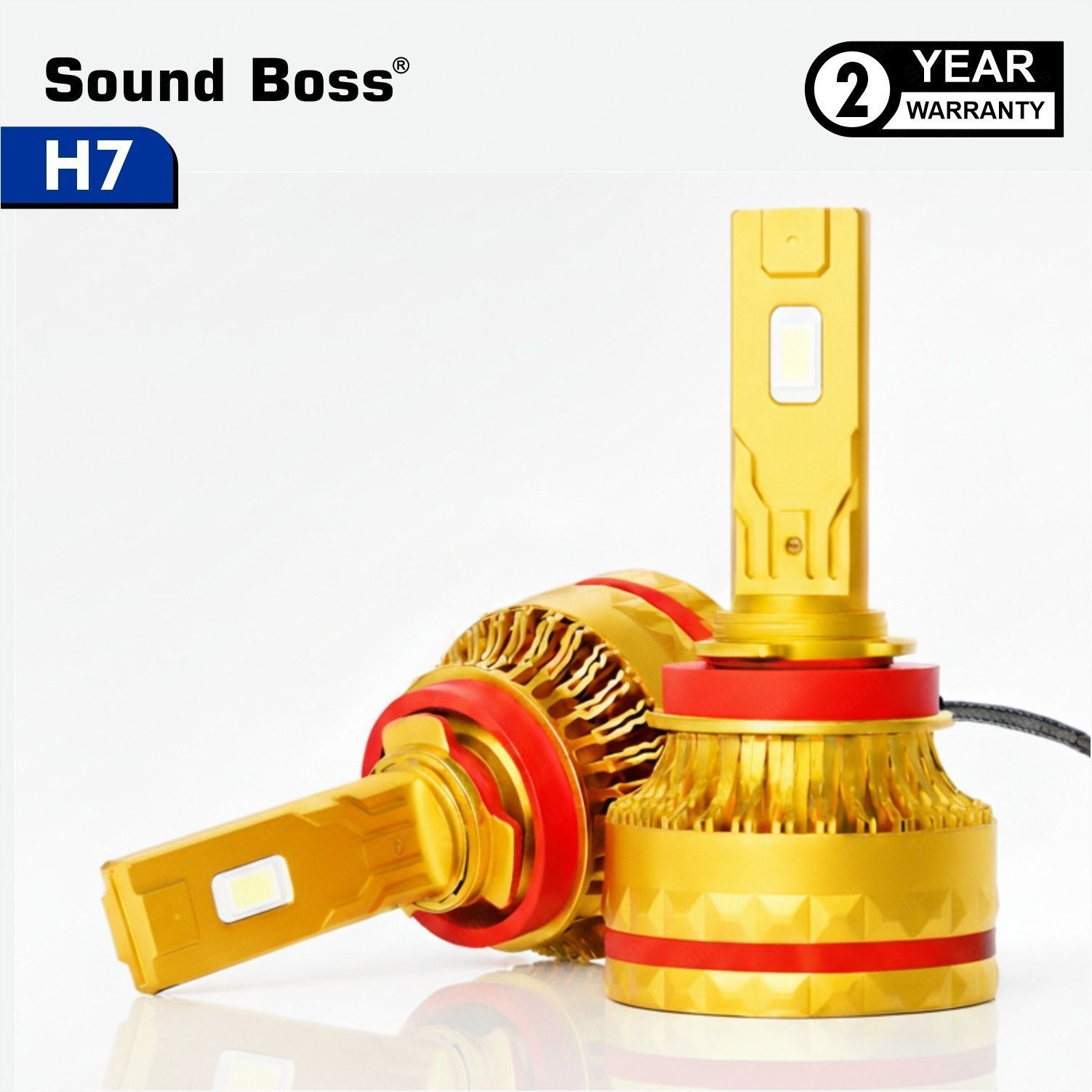 Sound Boss EcoGlow Series Genuine 210W H7 20000LM 6000K Auto Driving Retrofit. Headlight Car LED (12 V, 210 W) (Universal For Car, Pack of 2)