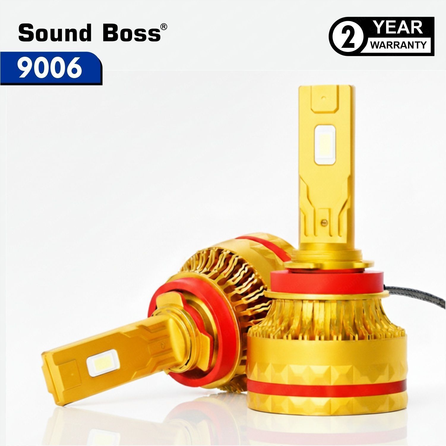 Sound Boss EcoGlow Series Genuine 210W 9006 20000LM 6000K Auto Driving Retrofit. Headlight Car LED (12 V, 210 W) (Universal For Car, Pack of 2)