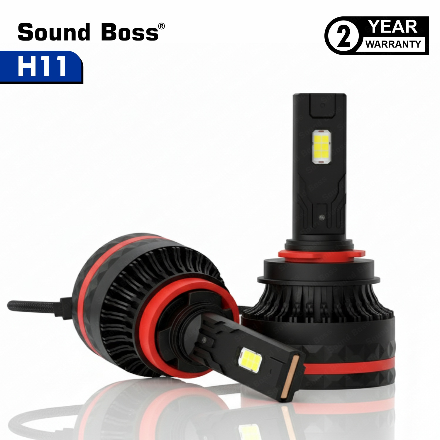 Sound Boss EcoGlow Series Genuine 210W H11 20000LM 6000K Auto Driving Retrofit Headlight Car LED (12 V, 210 W) (Universal For Car, Pack of 2)