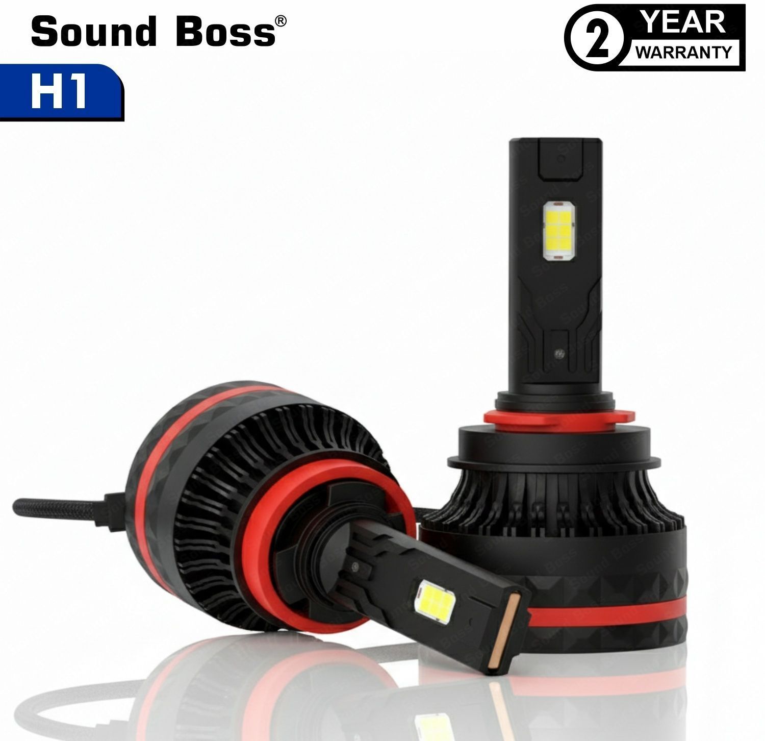 Sound Boss EcoGlow Series Genuine 210W H1 20000LM 6000K Auto Driving Retrofit Headlight Car LED (12 V, 210 W) (Universal For Car, Pack of 2)