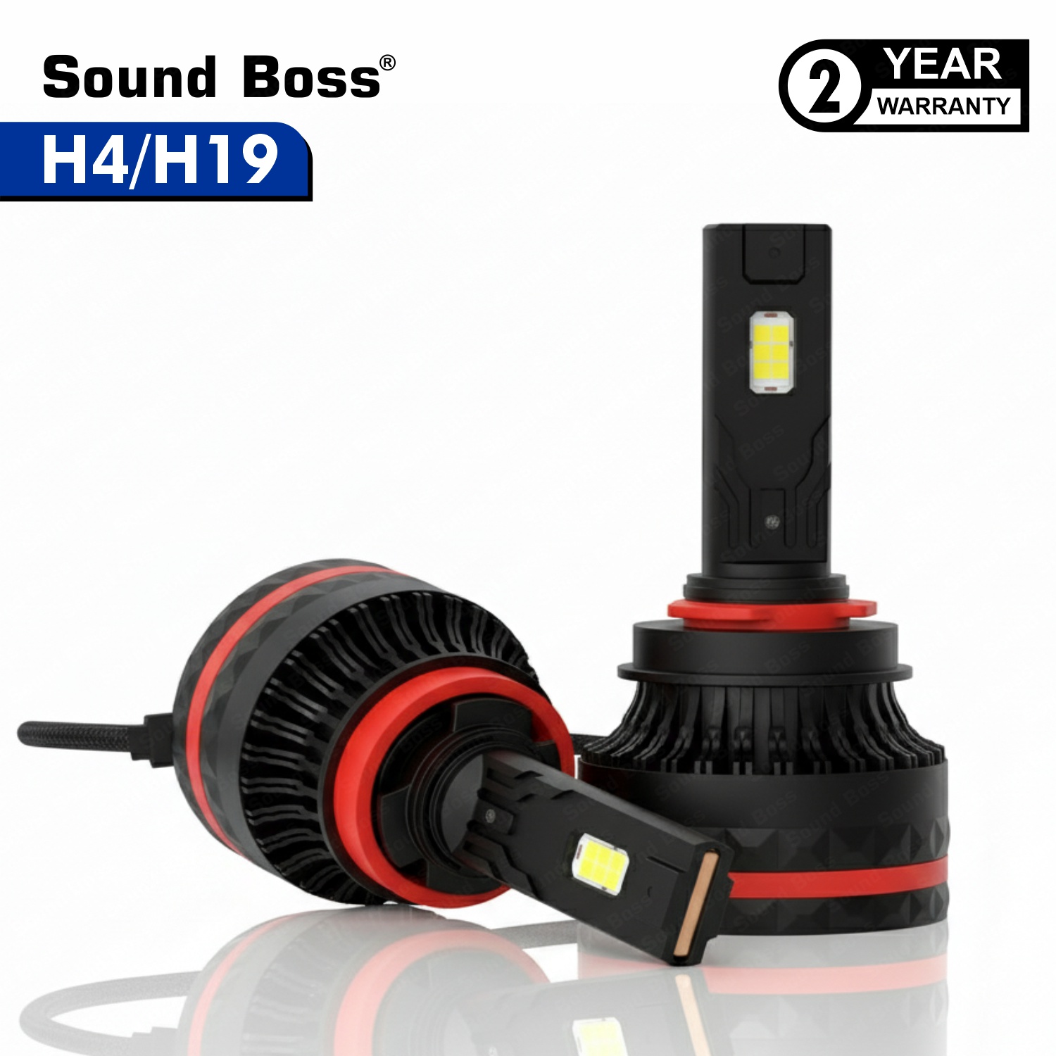 Sound Boss EcoGlow Series Genuine 210W H4/H19 20000LM 6000K Auto Driving Retrofit Headlight Car LED (12 V, 210 W) (Universal For Car, Pack of 2)