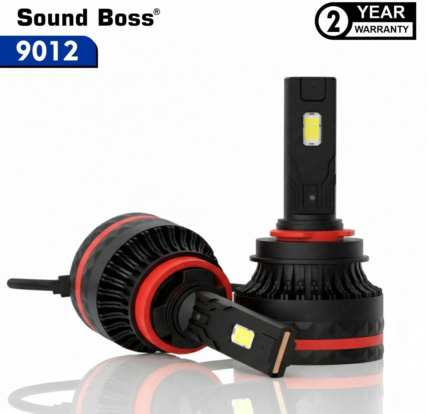 Sound Boss EcoGlow Series Genuine 210W 9012 20000LM 6000K Auto Driving Retrofit Headlight Car LED (12 V, 210 W) (Universal For Car, Pack of 2)