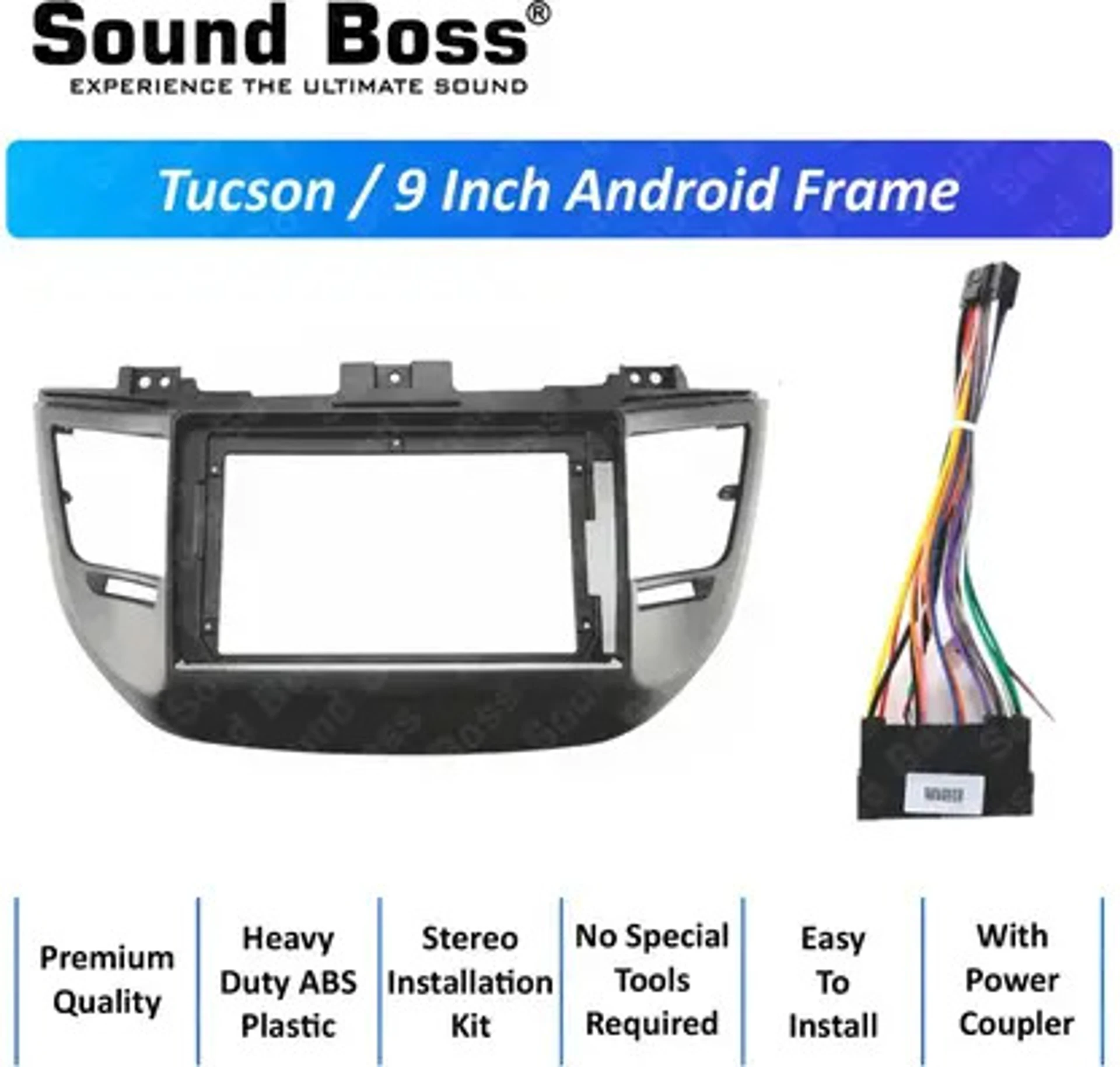 Sound Boss TUCSON 9"Inch Frame for Android Car Stereo (Double Din...