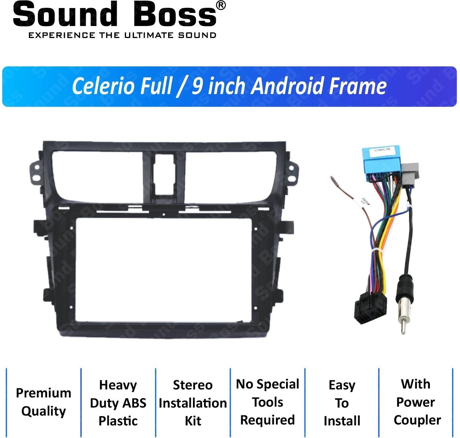Sound Boss Celerio Full 9"Inch Frame for Android Car Stereo (Double Din)