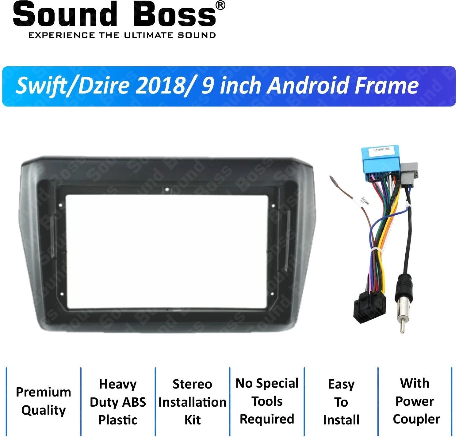 Sound Boss SWIFT 2018 9"Inch Frame for Android Car Stereo (Double Din)