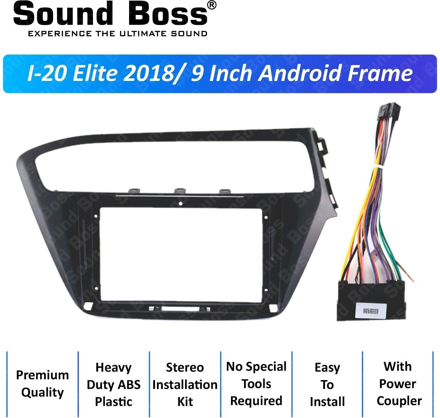 Sound Boss i20 Elite 2018 9"Inch Frame for Android Car Stereo (Double Din)