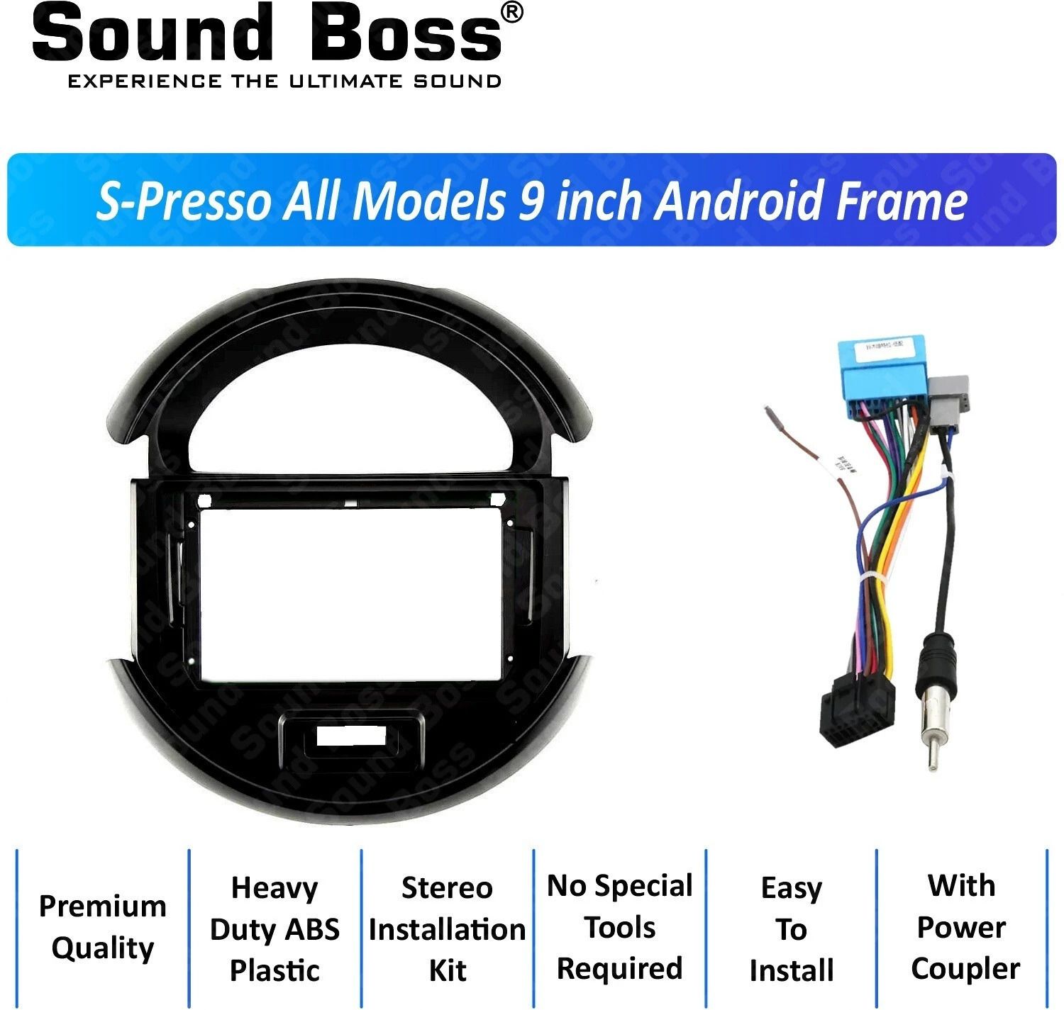 Sound Boss S-PRESSO 9"Inch Frame for Android Car Stereo (Double Din)