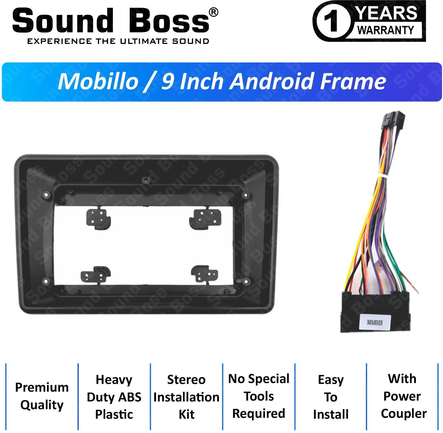 Sound Boss OLD MOBILLO 9"Inch Frame for Android Car Stereo (Double Din)