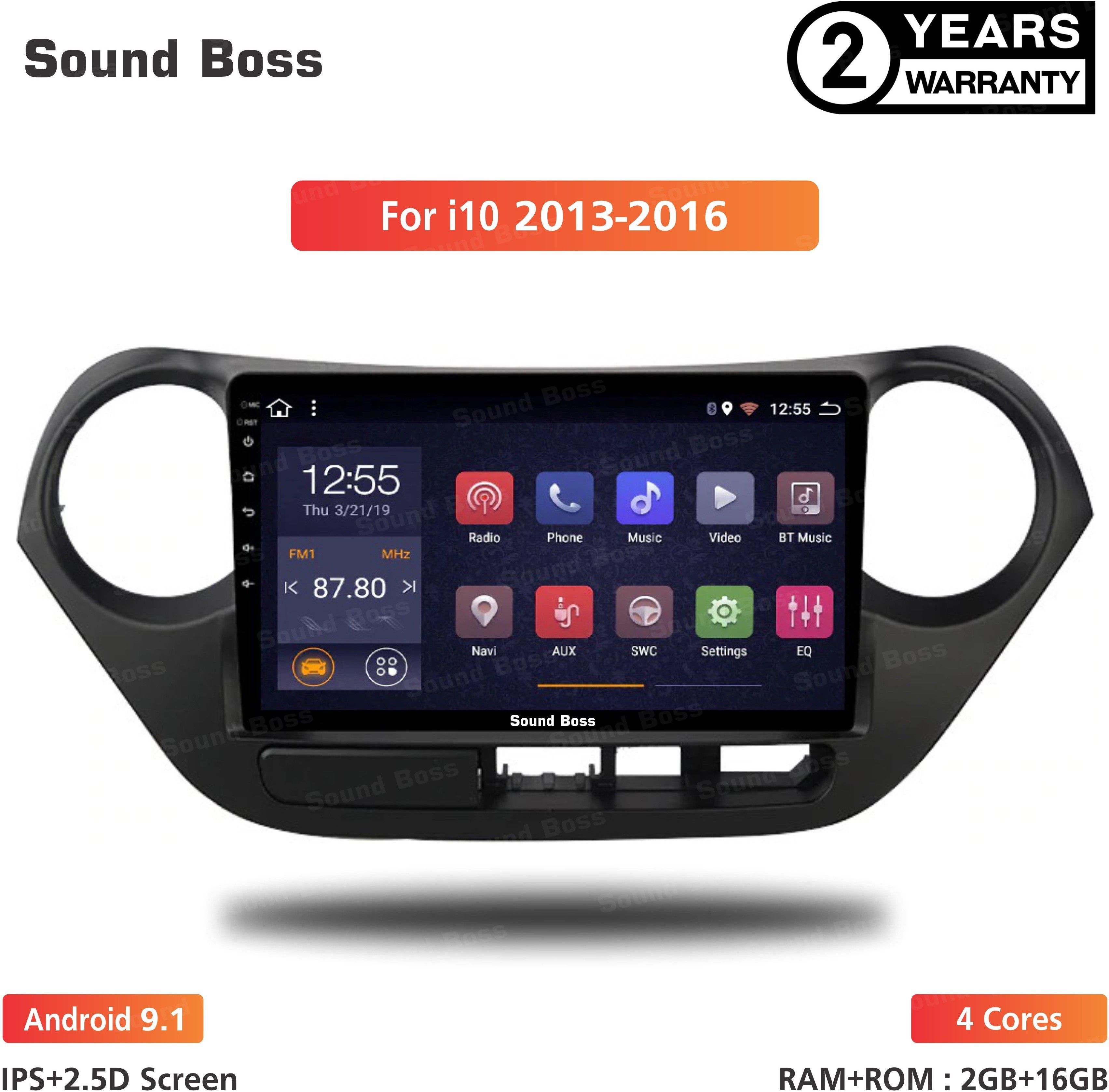 Sound Boss Androidify 3rd Generation 9" Inch Android 9.1(1GB/16GB) For Hyundai Grand i10-2013-2016 Android Car Stereo (Double Din) Car Stereo (Double Din)