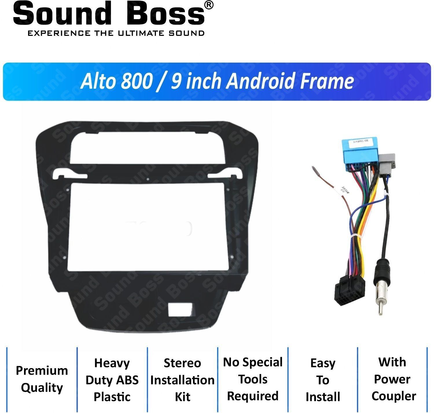 Sound Boss ALTO 800 9"Inch Frame for Android Car Stereo (Double Din)