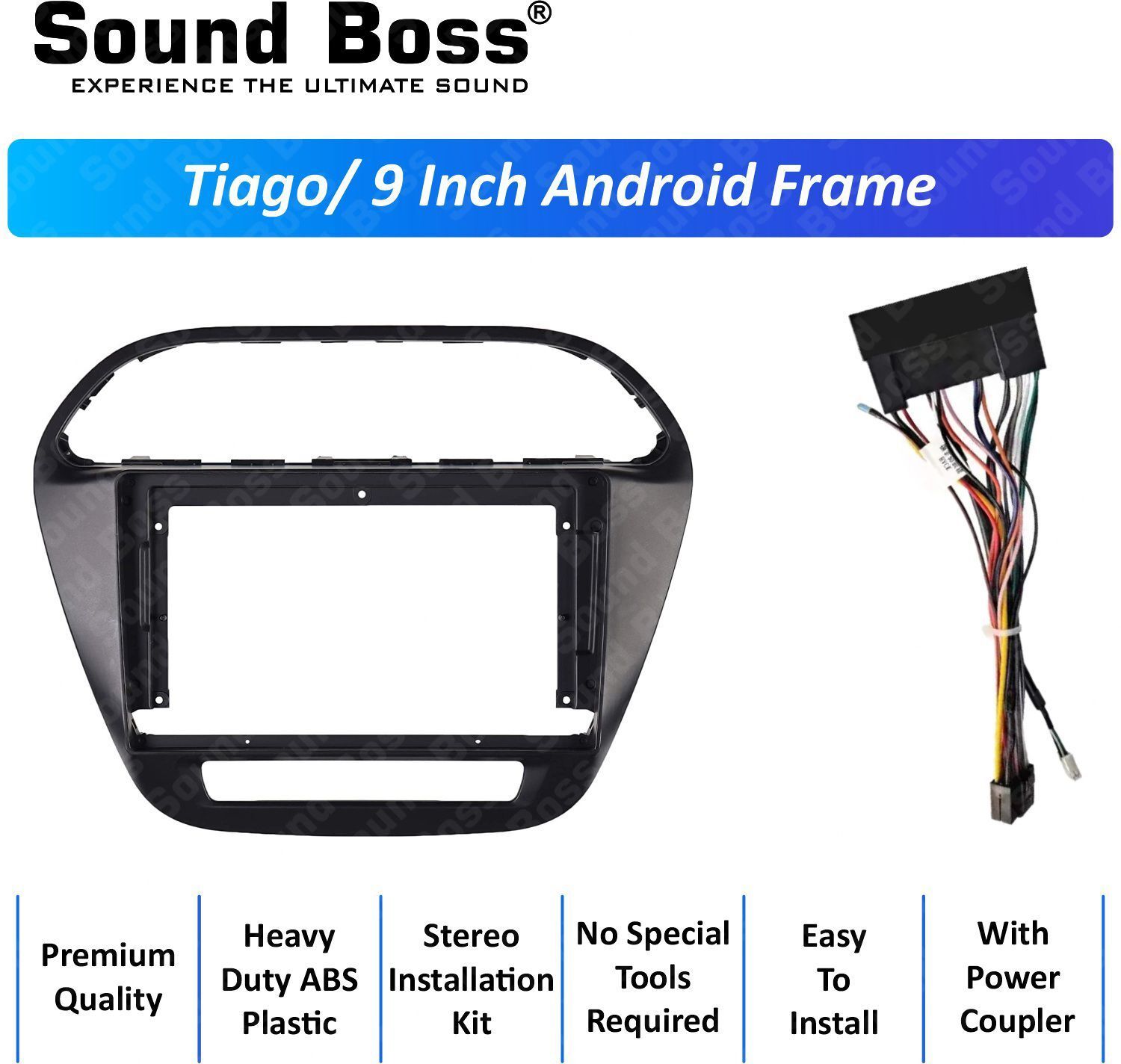 Sound Boss TIAGO 9"Inch Frame for Android Car Stereo (Double Din)