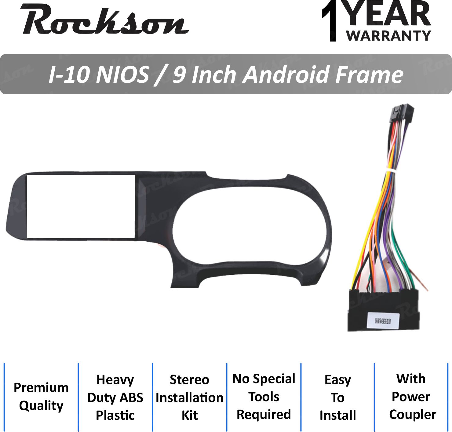 Rockson i10 NIOS 9"Inch ABS Frame for Android Car Stereo (Double Din)