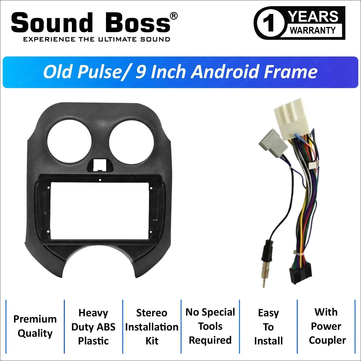Sound Boss OLD PULSE 9"Inch Frame for Android Car Stereo (Double Din)