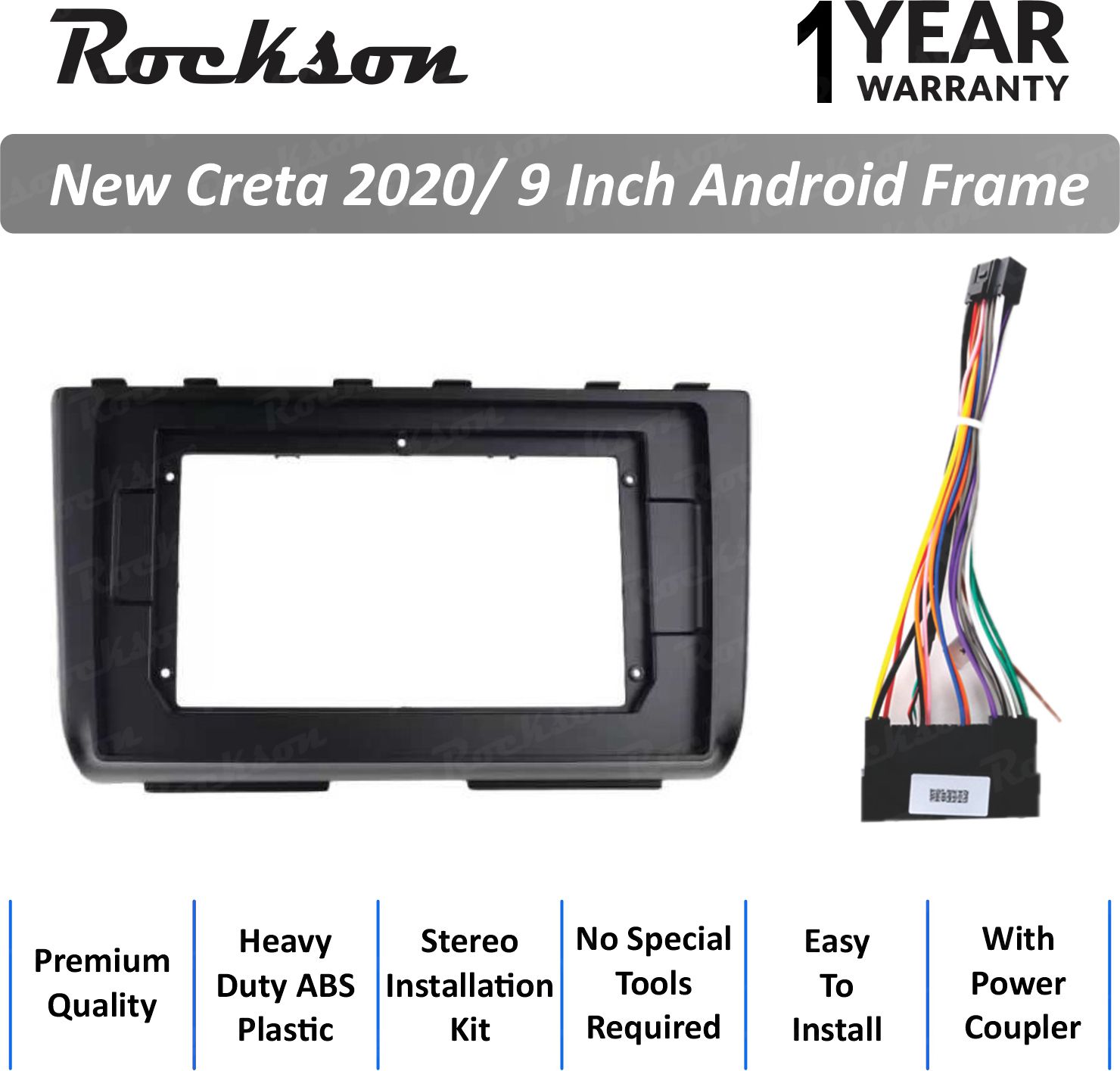 Rockson New Creta 2020 9"Inch ABS Frame for Android Car Stereo (Double Din)