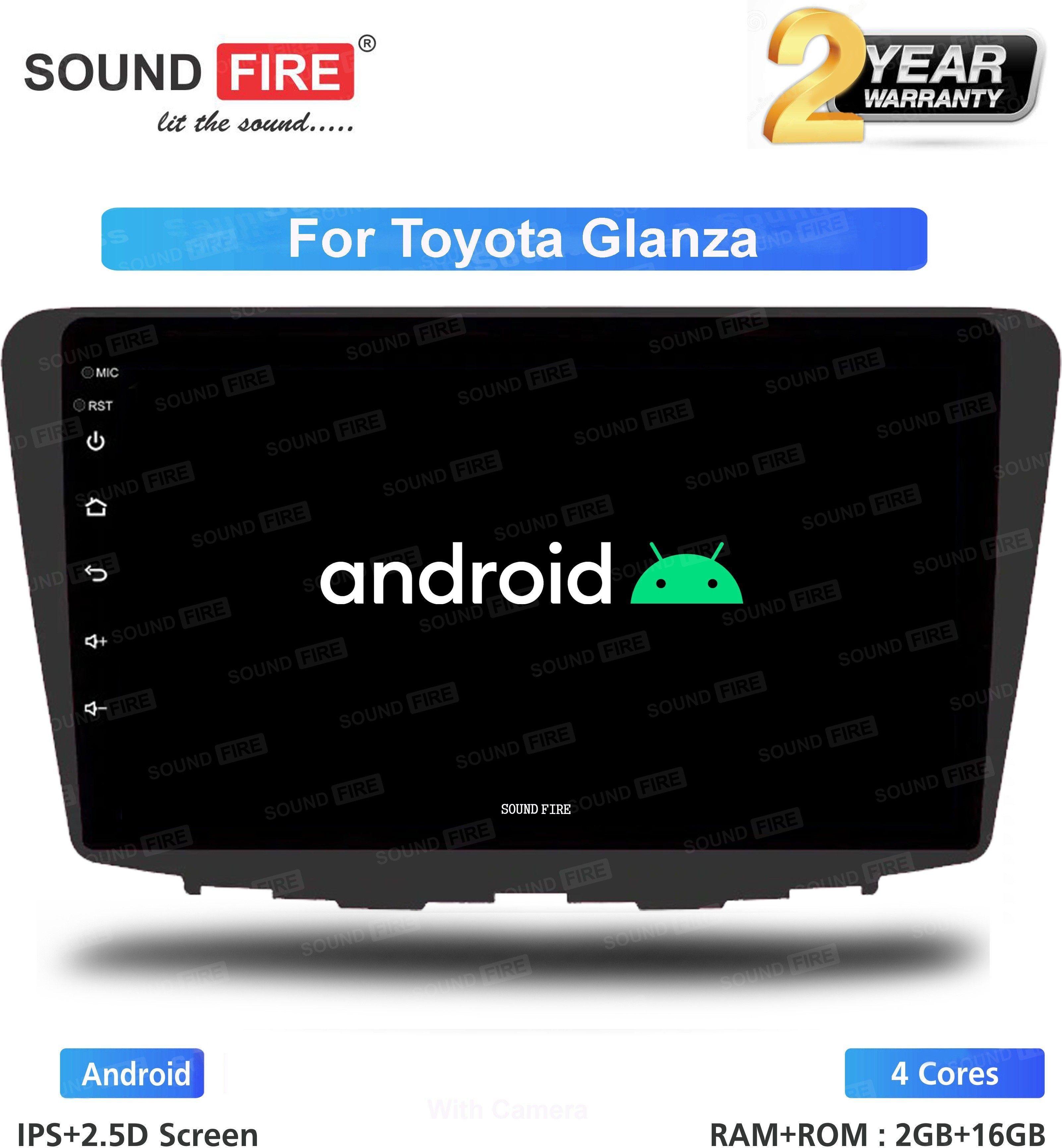 SOUND FIRE NEXGeneration 9"Inch (2GB/16GB) For Toyota Glanza Android Car Stereo (Double Din)