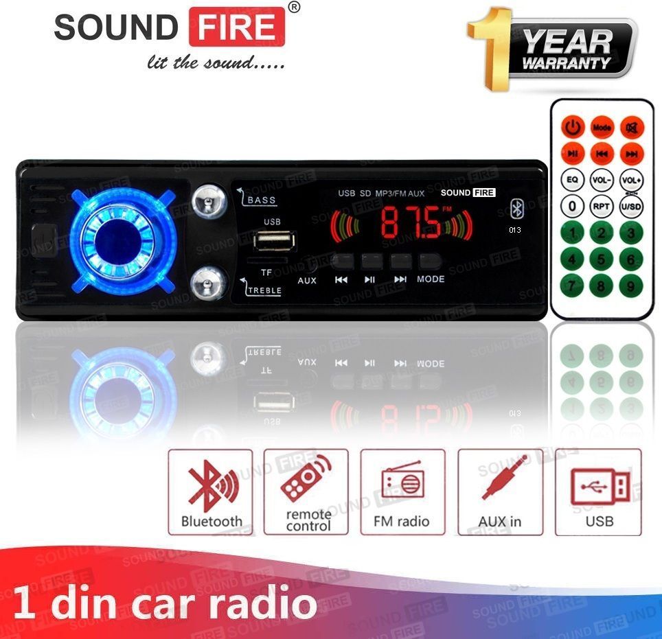 SOUND FIRE SF-0013 (BLACK) Bluetooth/USB/SD/AUX/FM/MP3 Car Stereo (Single Din)