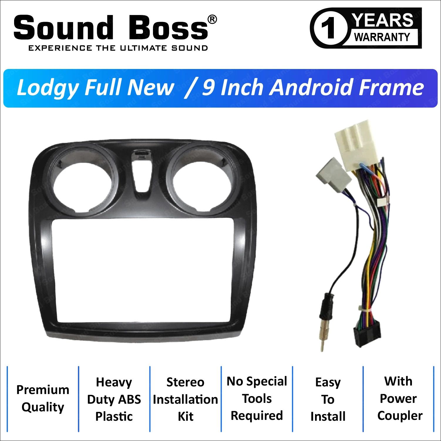 Sound Boss Lodgy 9"Inch Frame for Android Car Stereo (Double Din)
