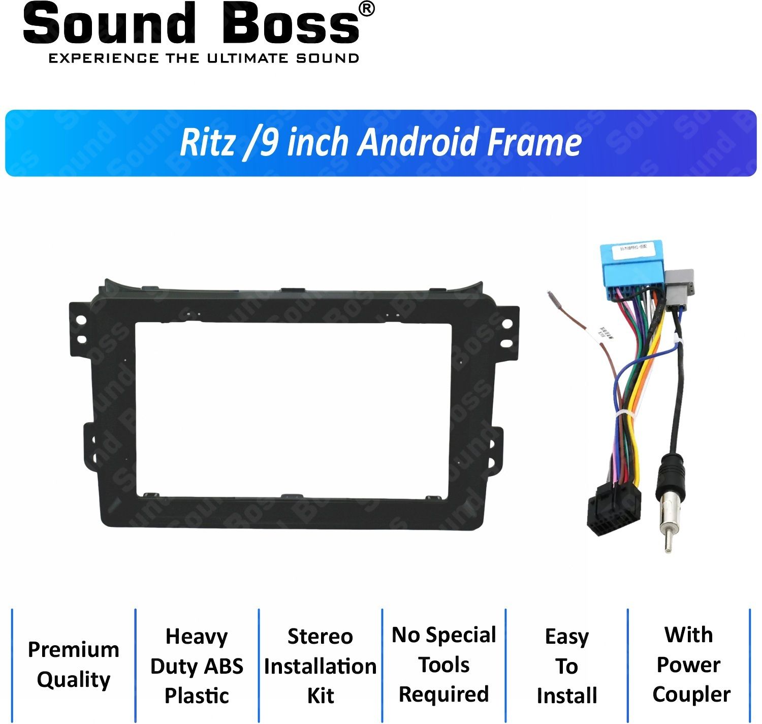 Sound Boss RITZ 9"Inch Frame for Android Car Stereo (Double Din)