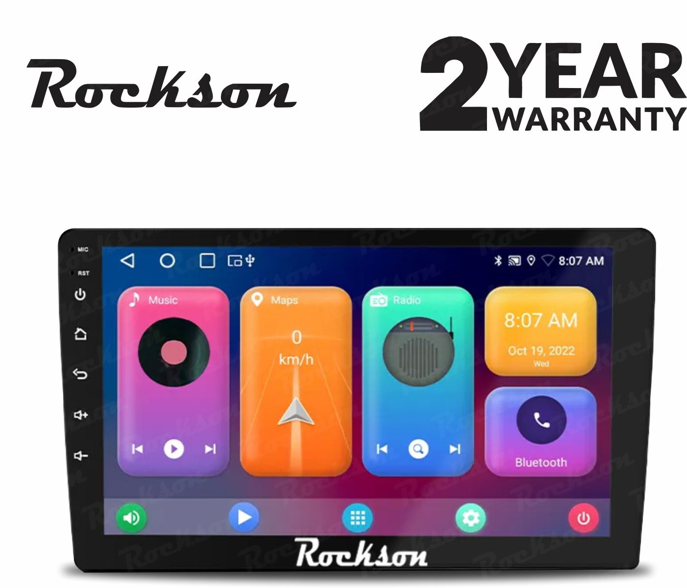 Rockson 9'' Andro+D QLED With Android Auto & Apple Car-Play (2GB/32GB) Car Stereo (Double Din)